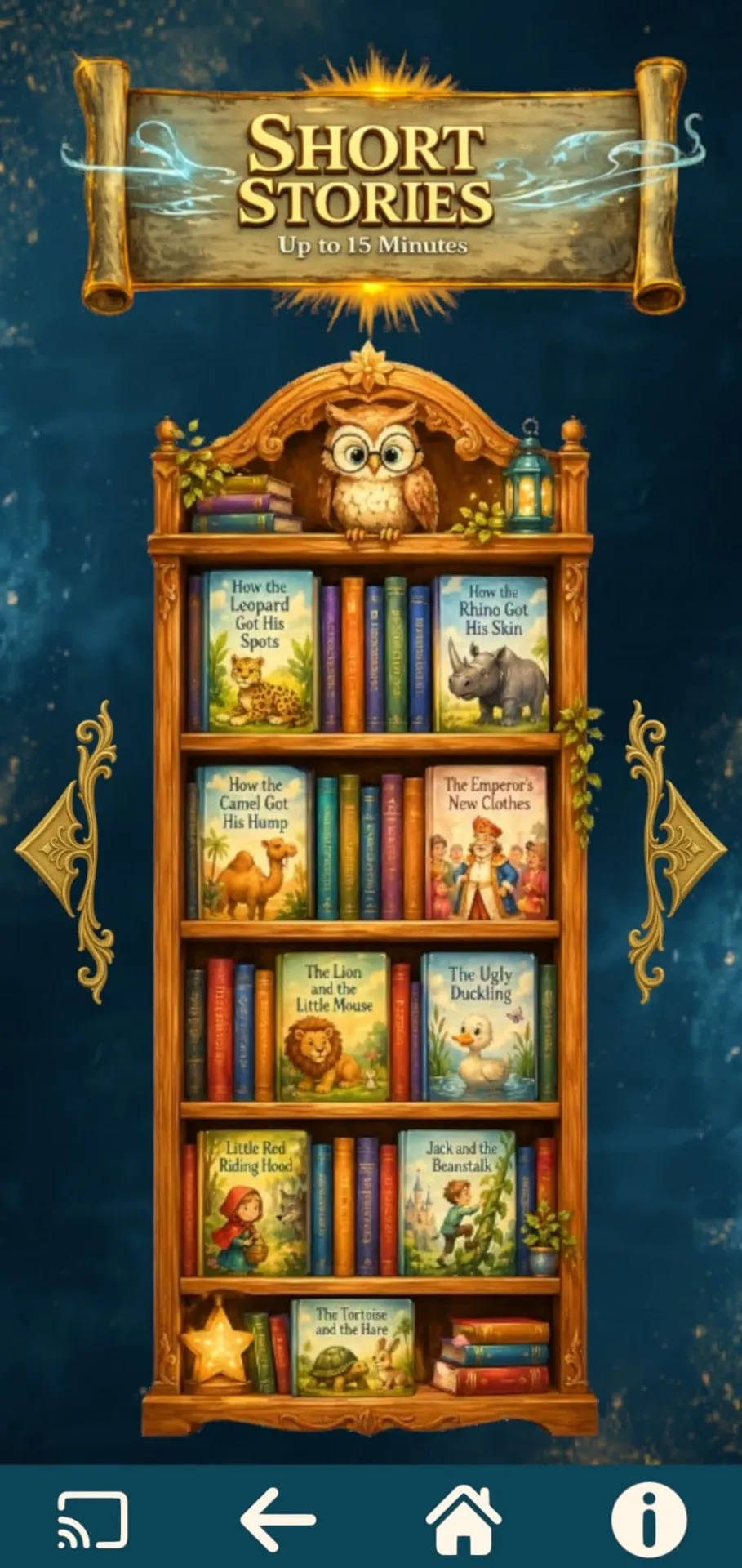The Short Stories shelf in the story library